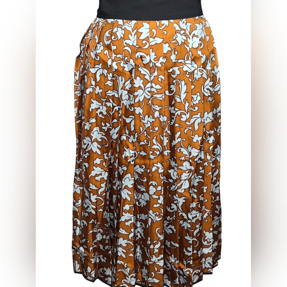 Tory Burch Silk Pleated Wrap Skirt NWT $498 Size 8 - Picture 4 of 11